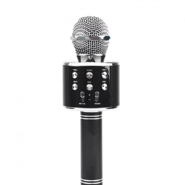 Microfon Karaoke wireless cu bluetooth si boxa, negru